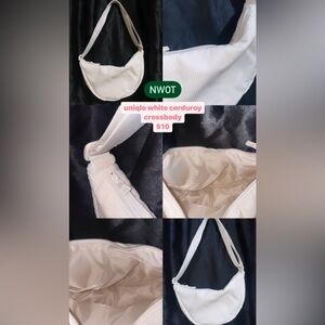 NWOT Uniqlo White Corduroy Crossbody Bag